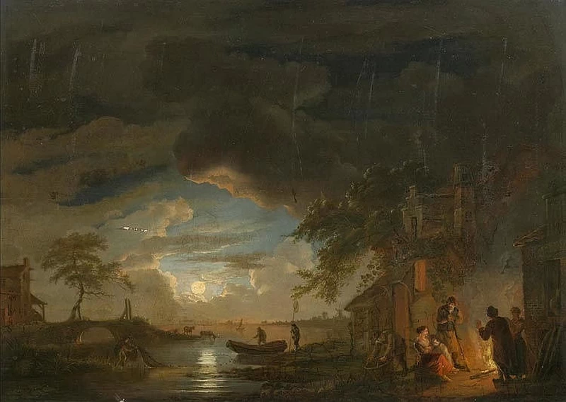 Paesaggio illuminato dalla luna